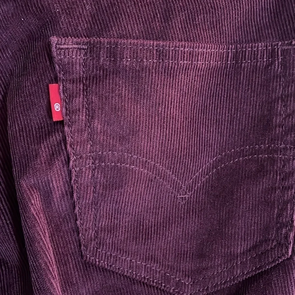 NWT-Levi’s-29-30-burgundy-511 slim-stretch, slim throughout, corduroy pants.